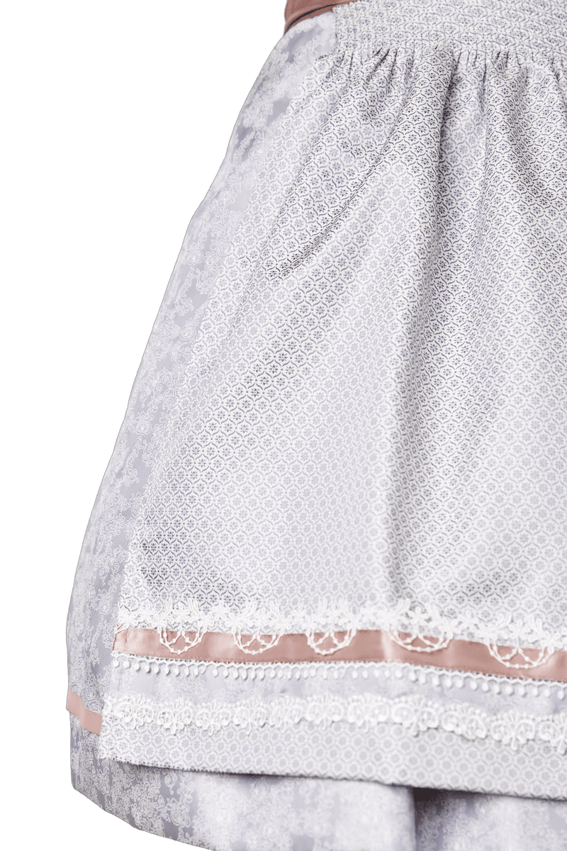 Dirndl Krüger Madl, Anella, Midi, Silber grau, rosé, Midi 60 cm Dirndl Krüger