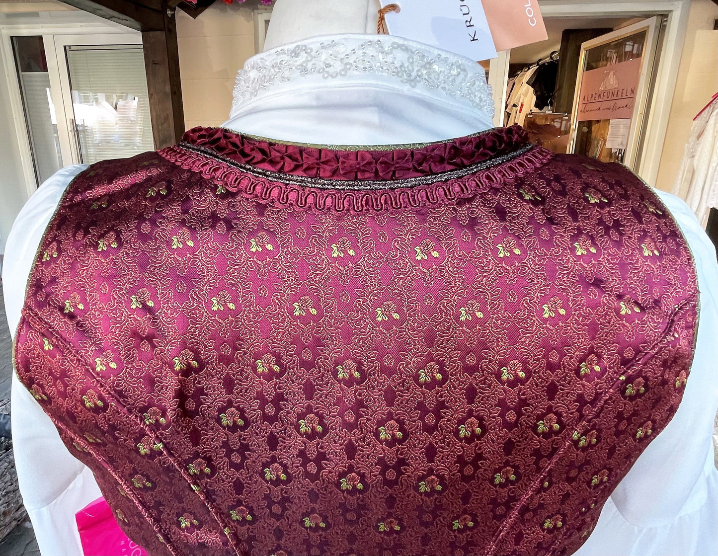 Dirndl Krüger Madl, Helmina, Midi 60 cm, Rost, Grün, Gr. 42 Dirndl Krüger