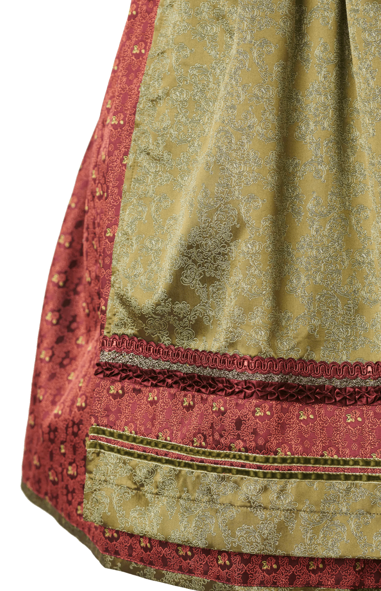 Dirndl Krüger Madl, Helmina, Midi 60 cm, Rost, Grün, Gr. 42 Dirndl Krüger