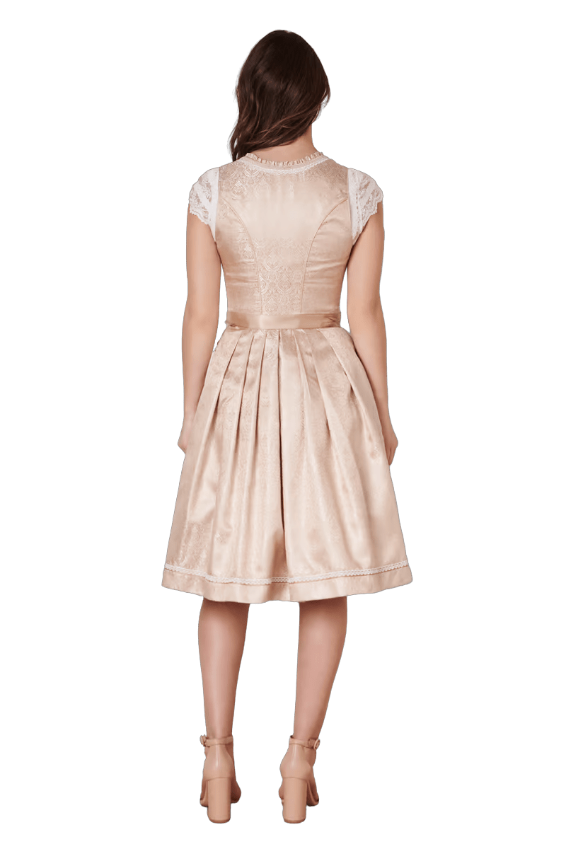 Dirndl Krüger Madl, Midi 60 cm, Kailia, gold, natur, rosa Dirndl Krüger