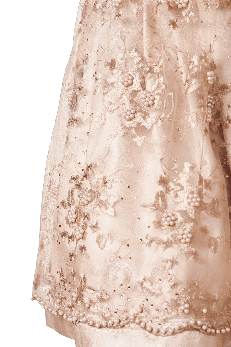 Dirndl Krüger Madl, Midi 60 cm, Kailia, gold, natur, rosa Dirndl Krüger