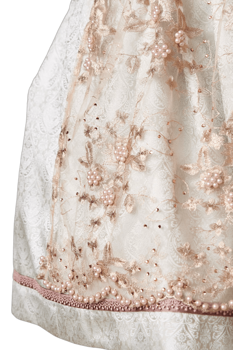 Dirndl Krüger Madl, Midi 60 cm, Sunny, hellgrün, rosa, Perlen Dirndl Krüger