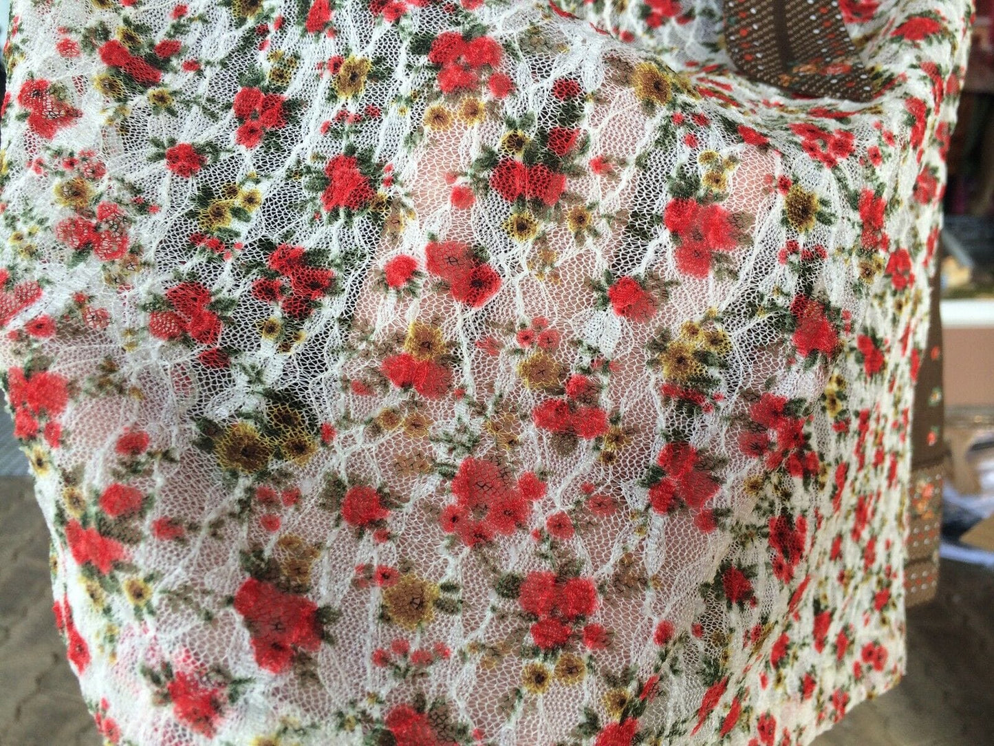Dirndl Marjo, Baumwolle, braun, creme, Midi, Mini 55 cm Dirndl Marjo