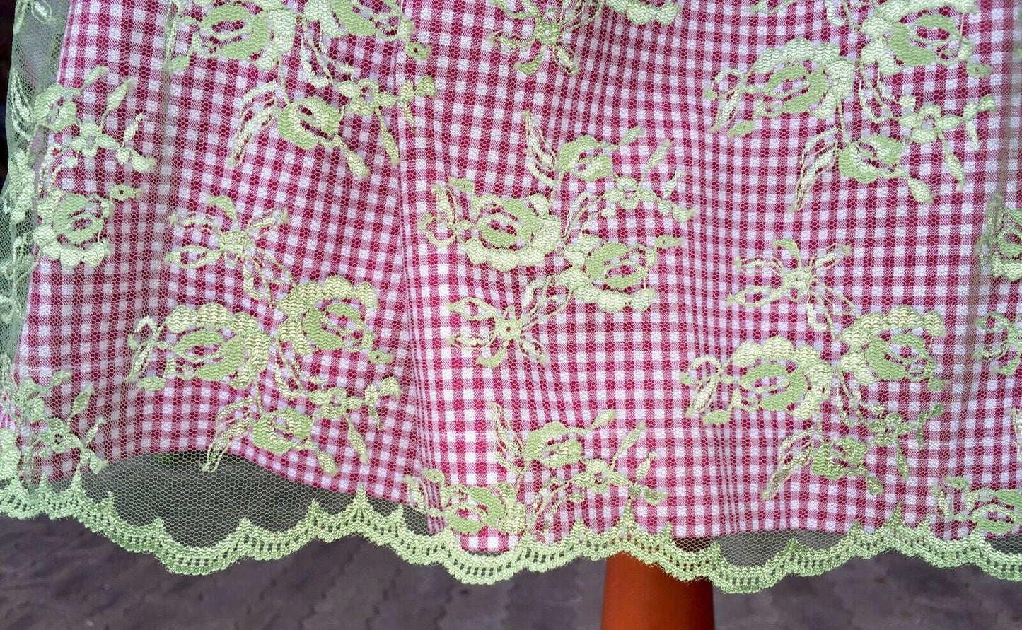 Dirndl Marjo, Gitta, apfel, rot, grün, Spitze, Midi 55 cm Dirndl Marjo