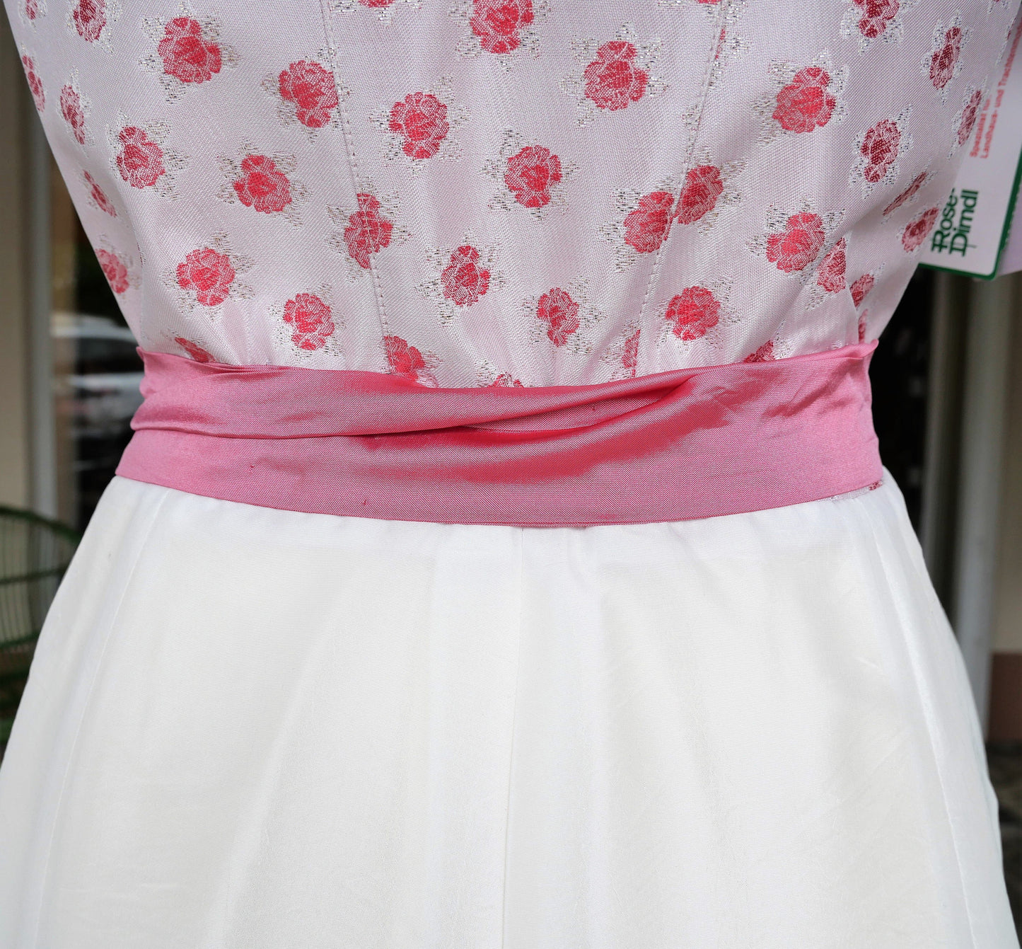 Dirndl Rose, Brautdirndl, weiß, rosa, pink Midi 60 cm Dirndl Rose