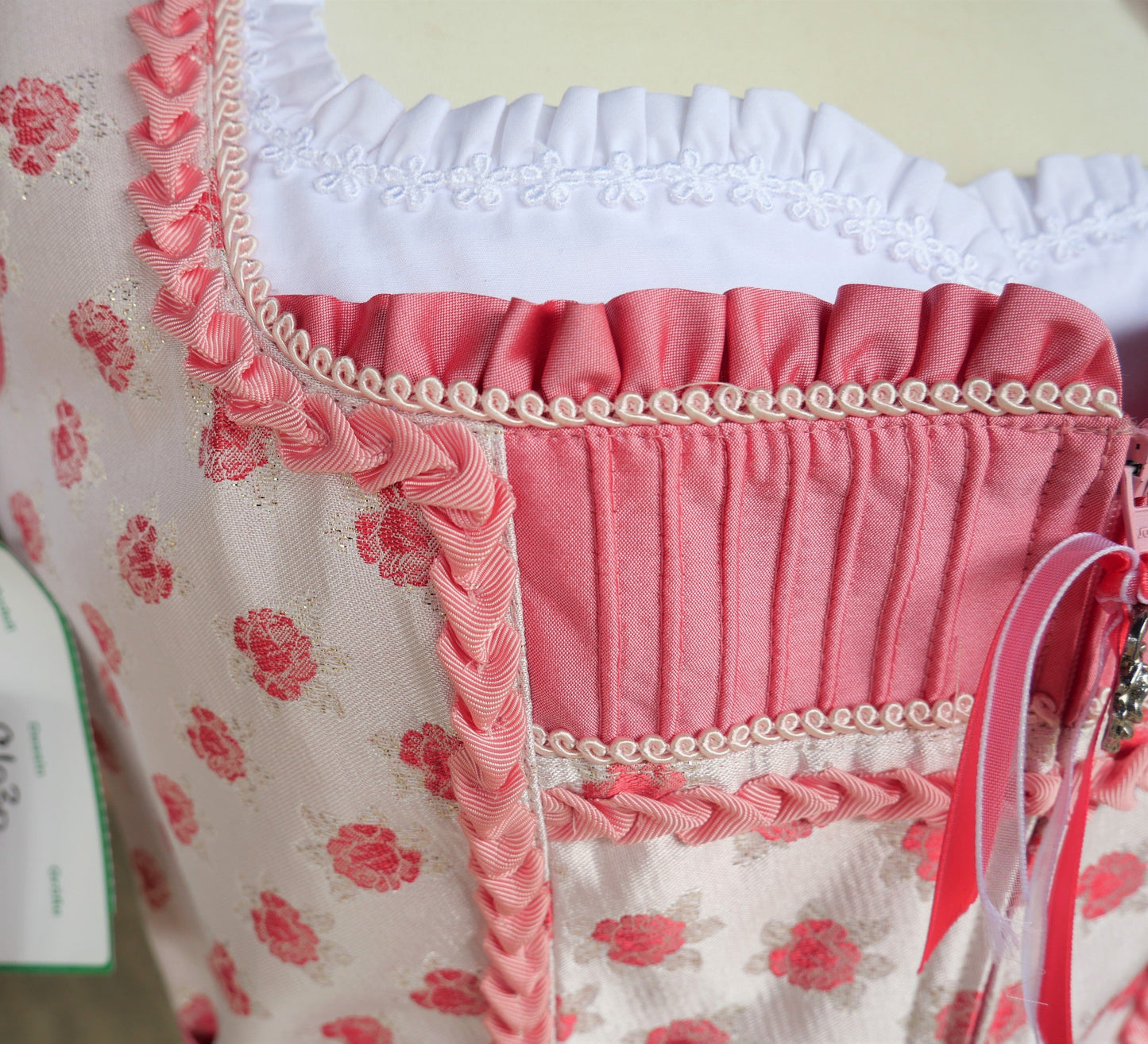 Dirndl Rose, Brautdirndl, weiß, rosa, pink Midi 60 cm Dirndl Rose