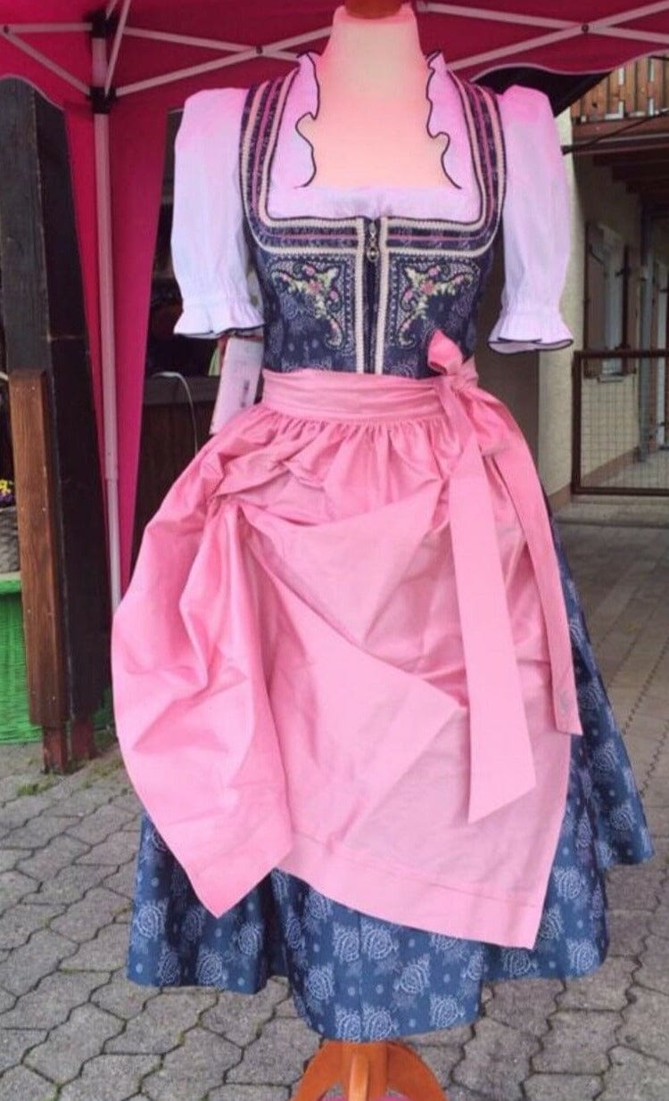 Dirndl Sportalm, Imst, blau, rosa, Seide, Midi 70 cm Dirndl Sportalm