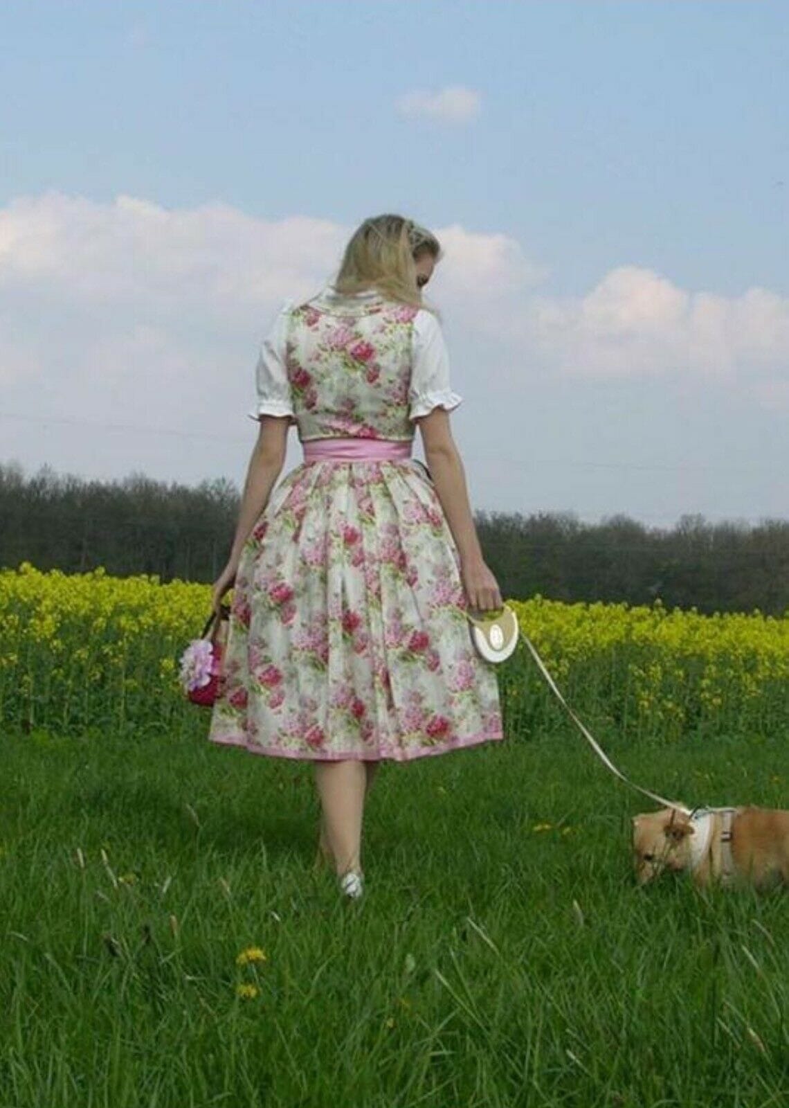 Dirndl Sportalm, Urfahr, rosa, geblümt, Midi 70 cm Dirndl Sportalm