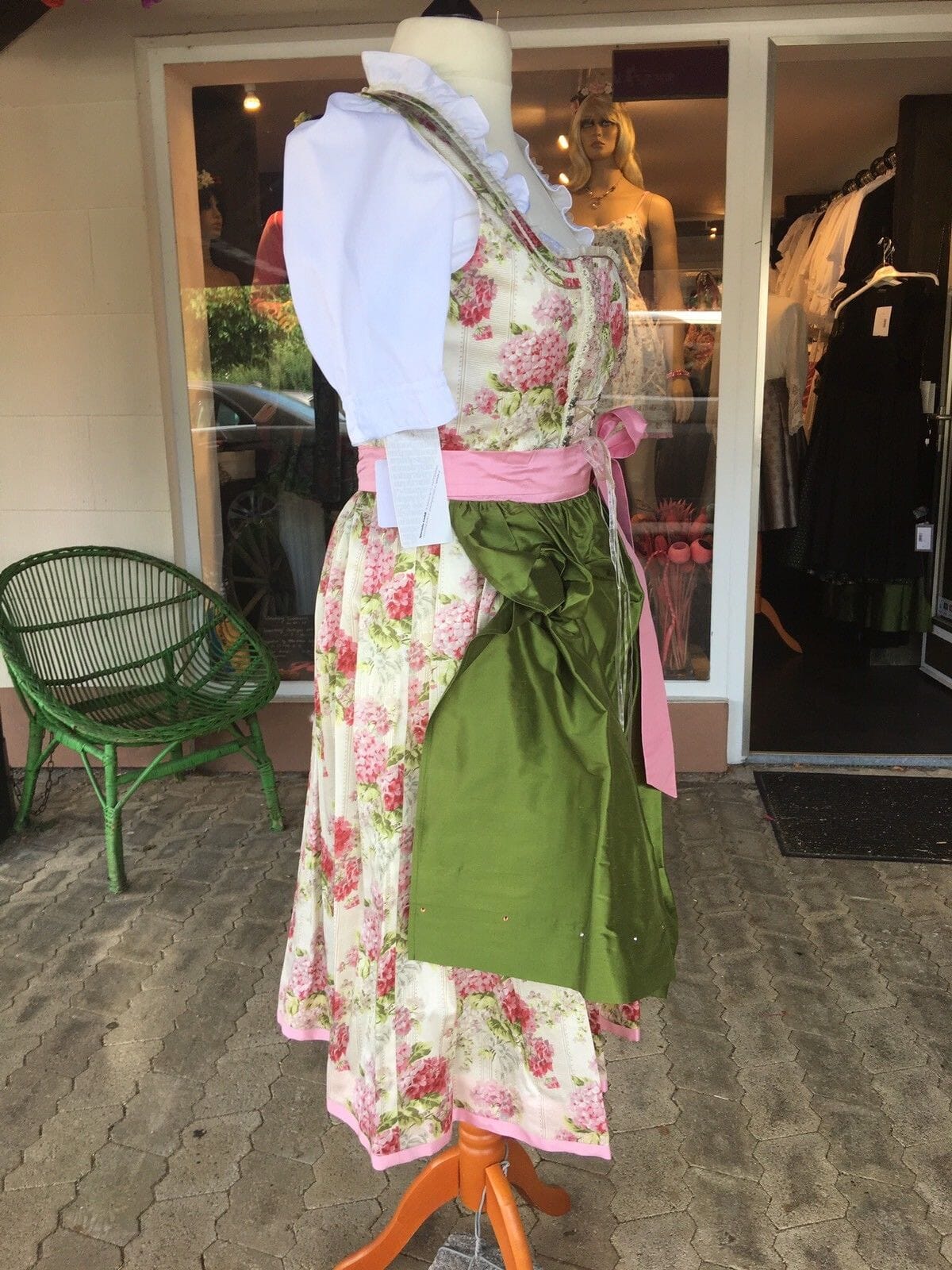 Dirndl Sportalm, Urfahr, rosa, geblümt, Midi 70 cm Dirndl Sportalm