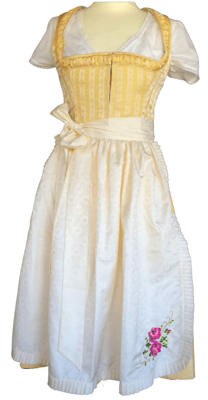Dirndl Trentini, Hanni, creme, gelb, Midi 60 cm, Brautdirndl, Gr. 36 Dirndl Julia Trentini