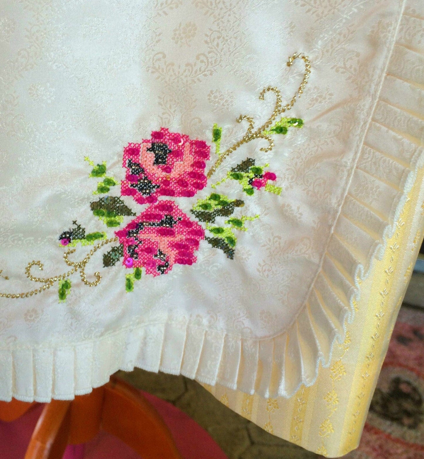 Dirndl Trentini, Hanni, creme, gelb, Midi 60 cm, Brautdirndl, Gr. 36 Dirndl Julia Trentini