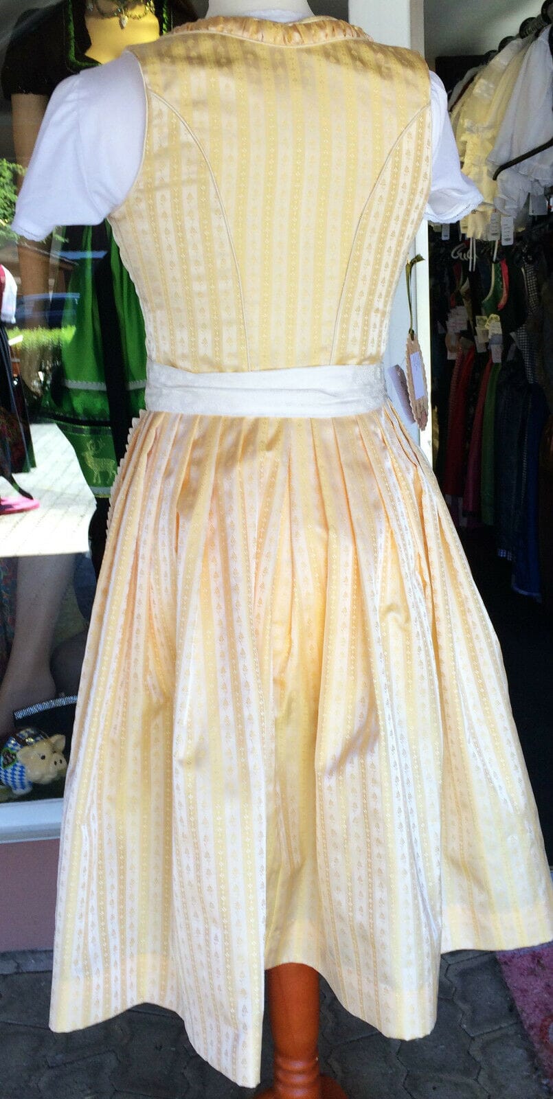 Dirndl Trentini, Hanni, creme, gelb, Midi 60 cm, Brautdirndl, Gr. 36 Dirndl Julia Trentini