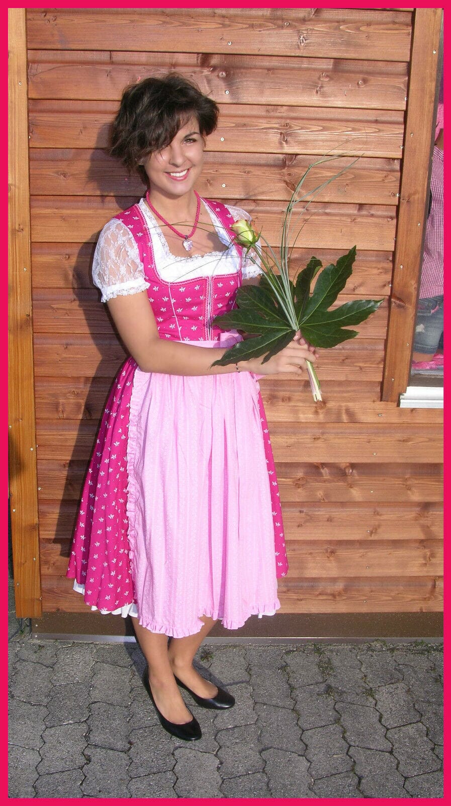 Dirndl Trentini, Palina, rosa pink, Midi 70 cm, Waschdirndl Dirndl Julia Trentini