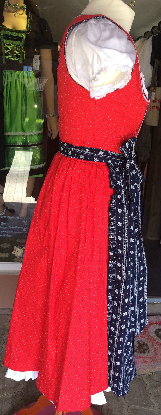 Dirndl Trentini, Palina, rot blau, Midi 70 cm, Waschdirndl Dirndl Julia Trentini