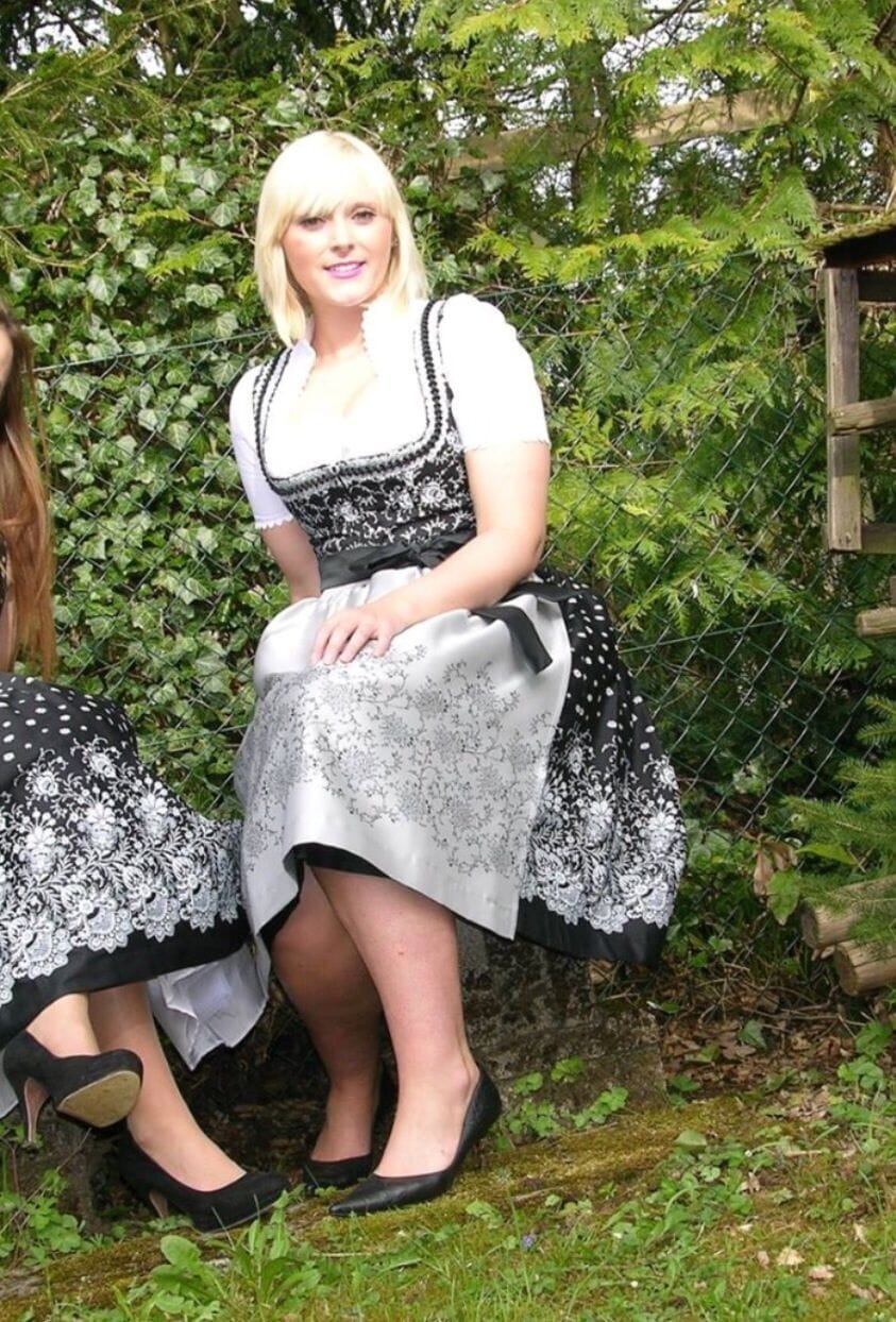 Dirndl Wenger Veronika, schwarz, silber, Baumwolle, Midi Dirndl Wenger