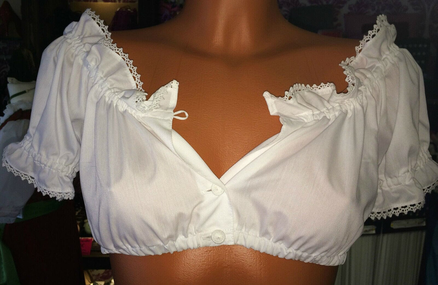 Dirndlbluse, Hess, weiß, Carmenbluse Gr. 36 Dirndlblusen Hess
