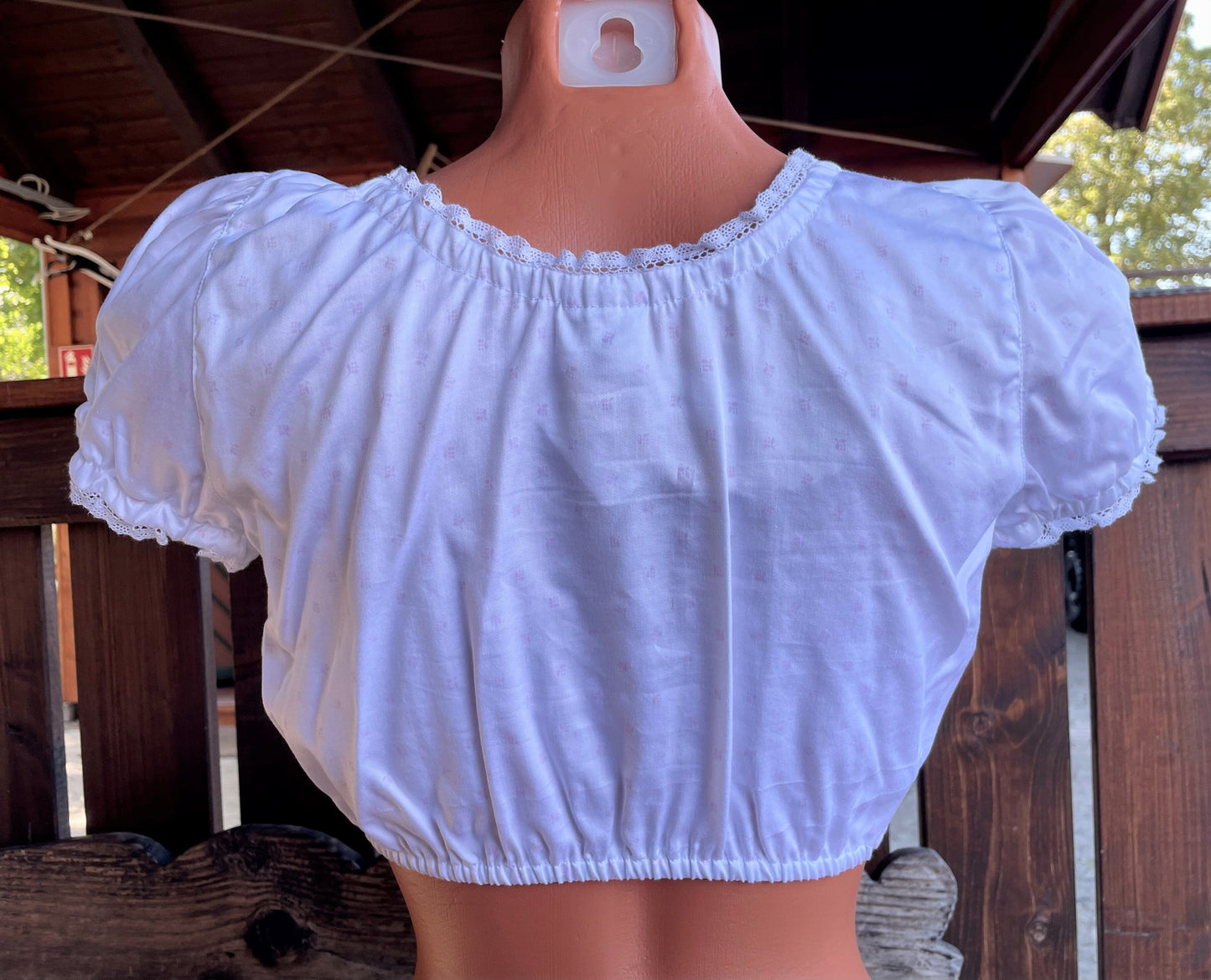 Dirndlbluse Julia Trentini, Lieselotte, weiß, Knöpfe, rosa Dirndlblusen Julia Trentini