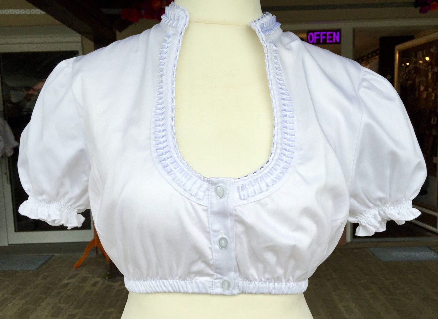 Dirndlbluse Kinga Mathe, Carola, weiß, Knöpfe, Gr. 44 Dirndlblusen Kinga Mathe