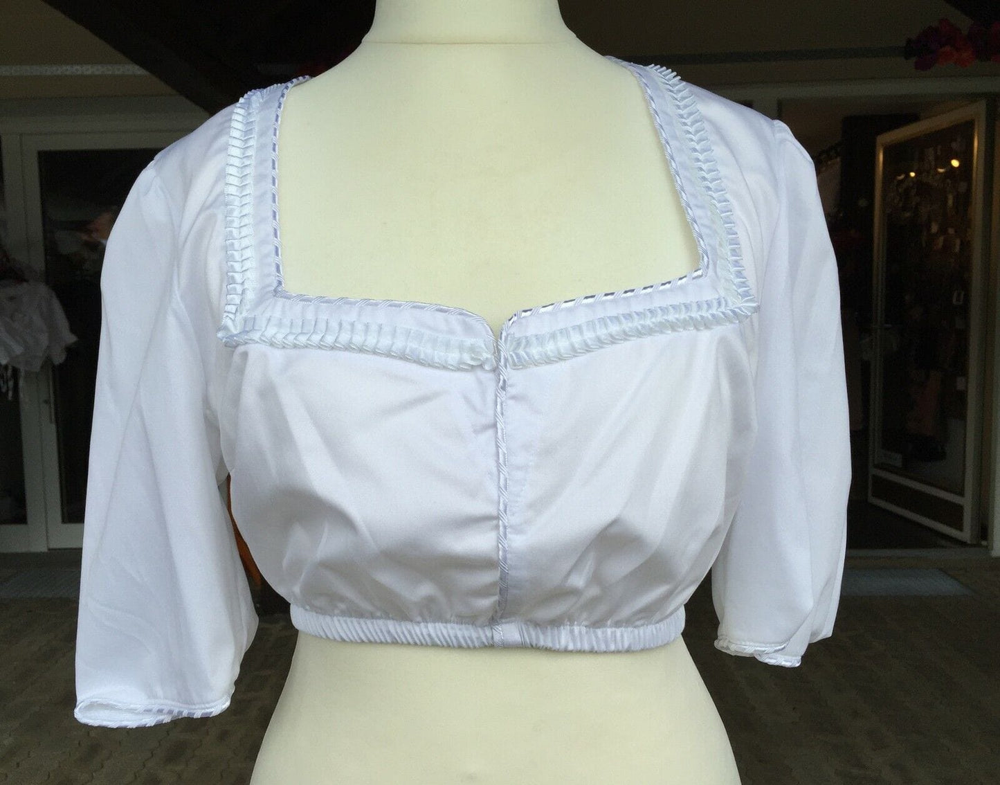 Dirndlbluse Kinga Mathe, Viola, weiß, Haken Dirndlblusen Kinga Mathe