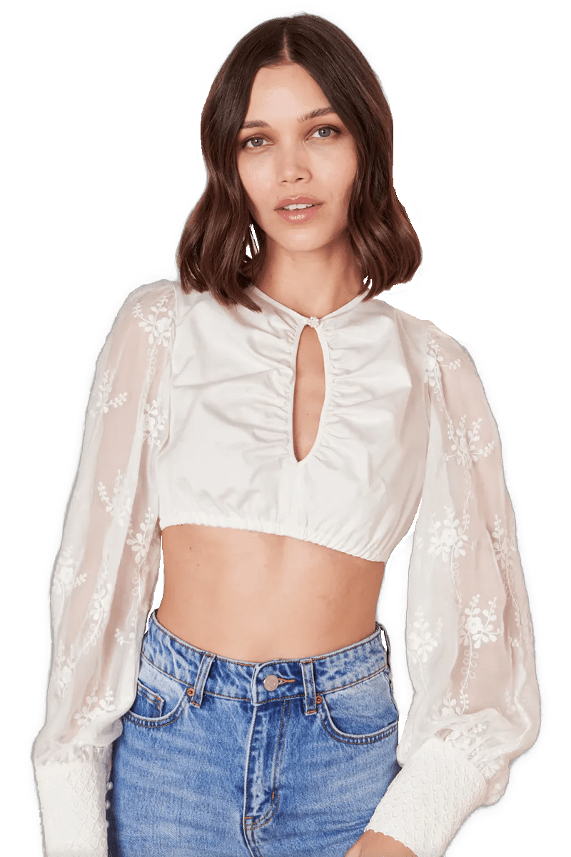 Dirndlbluse Krüger Collection, Dorisa, hochgeschlossen, langarm, ecru Dirndlblusen Krüger