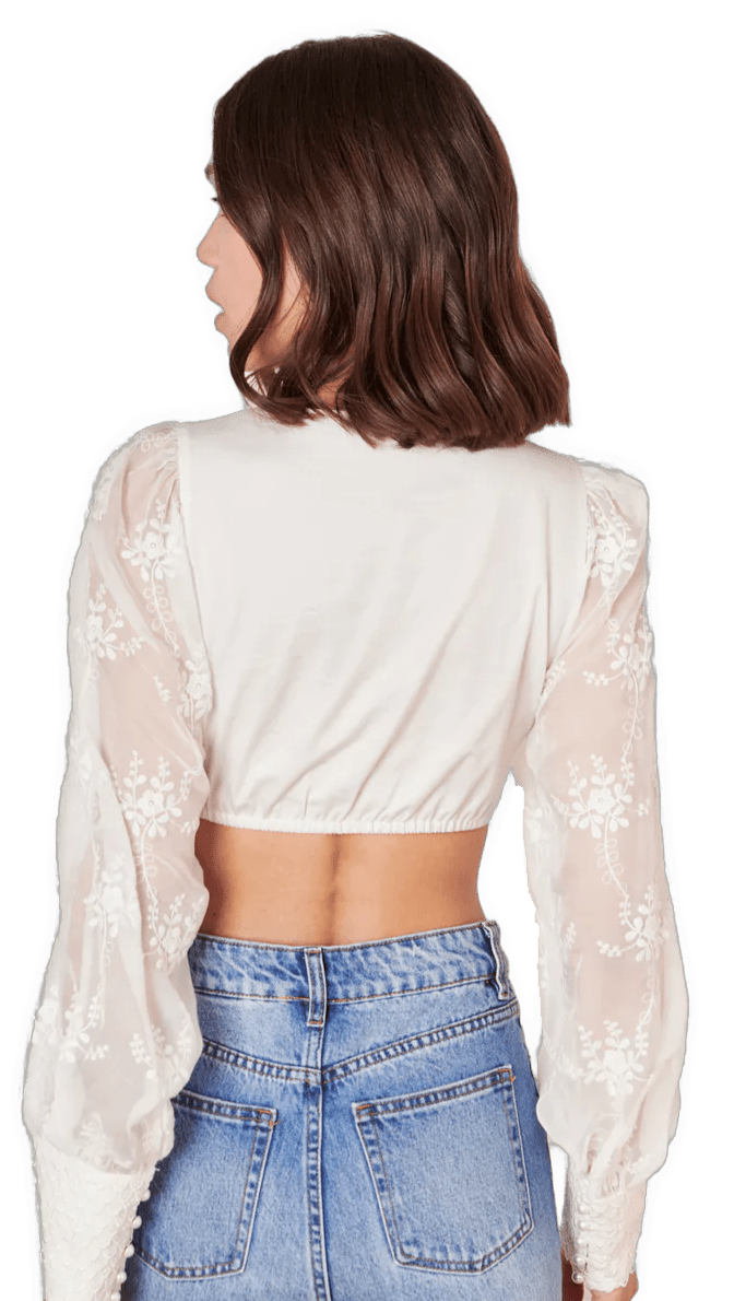 Dirndlbluse Krüger Collection, Dorisa, hochgeschlossen, langarm, ecru Dirndlblusen Krüger
