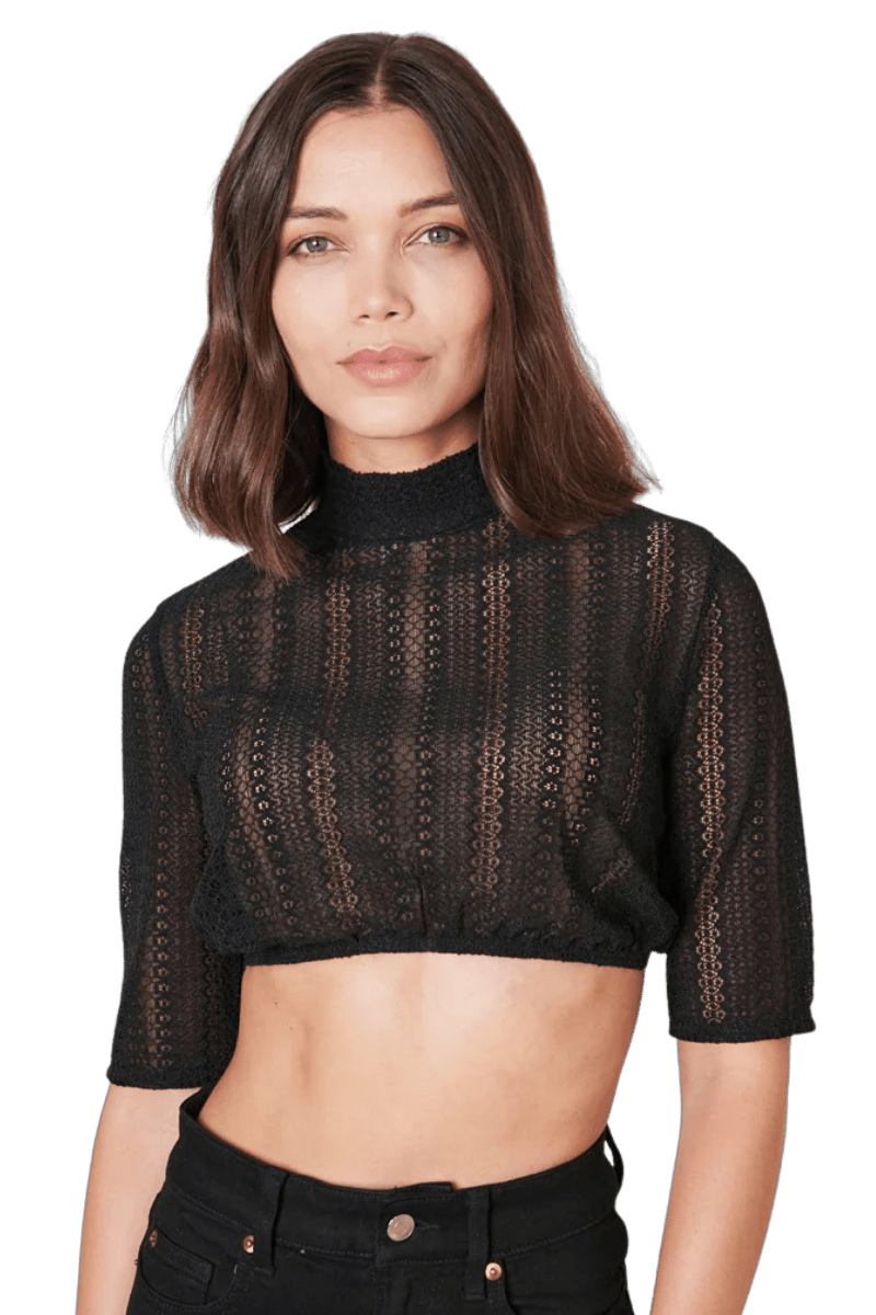 Dirndlbluse Krüger Collection, Klea, hochgeschlossen, schwarz Dirndlblusen Krüger