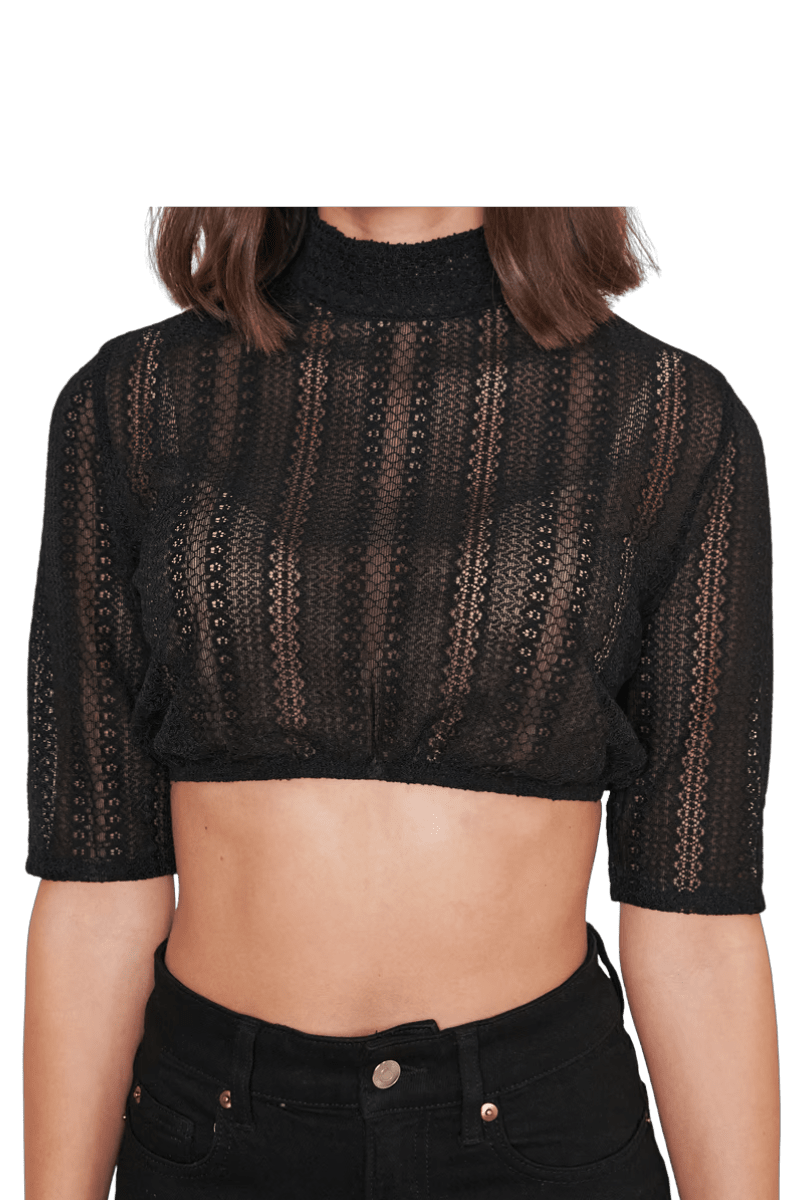 Dirndlbluse Krüger Collection, Klea, hochgeschlossen, schwarz Dirndlblusen Krüger