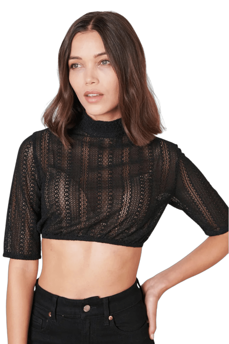 Dirndlbluse Krüger Collection, Klea, hochgeschlossen, schwarz Dirndlblusen Krüger