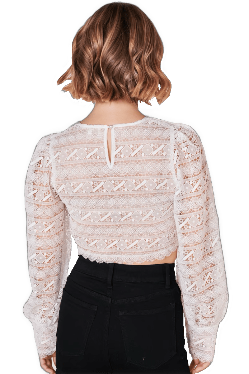 Dirndlbluse Krüger Collection, Melati, Spitze, langarm, ecru Dirndlblusen Krüger
