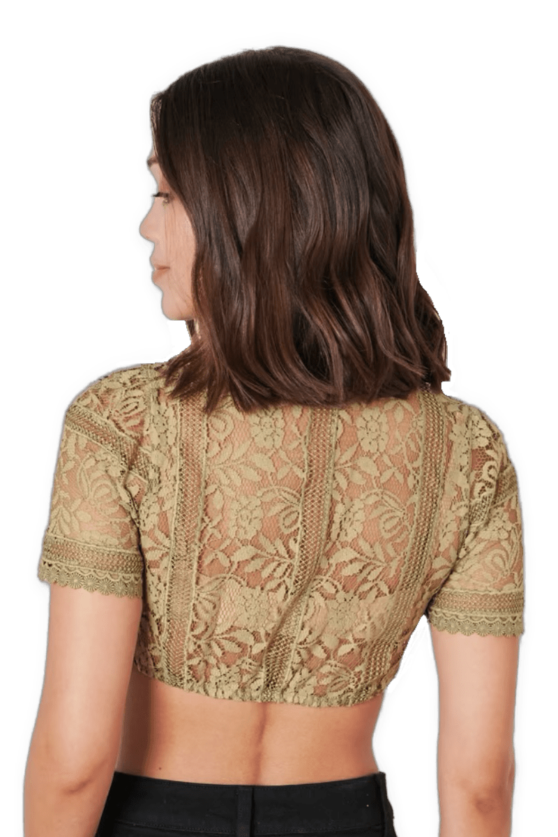 Dirndlbluse Krüger Collections, Benedicta, schilfgrün, grün Dirndlblusen Krüger