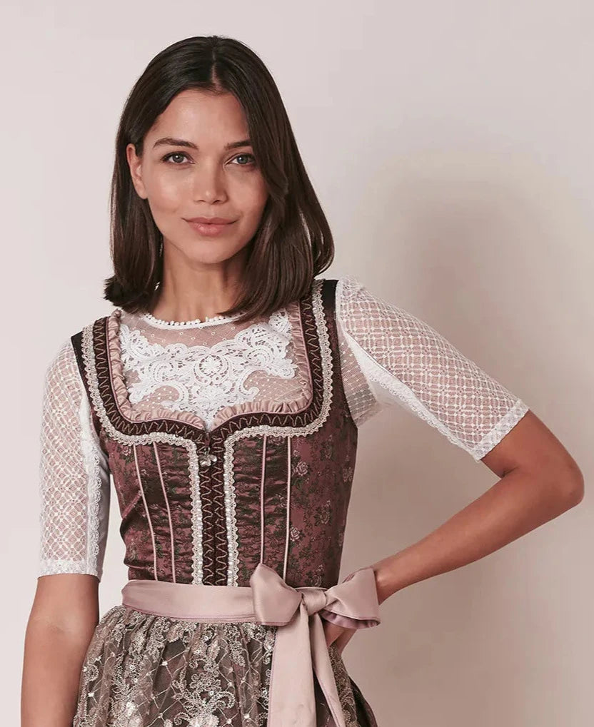 Dirndlbluse Krüger Collections, Guiliana, ecru, hochgeschlossen Dirndlblusen Krüger