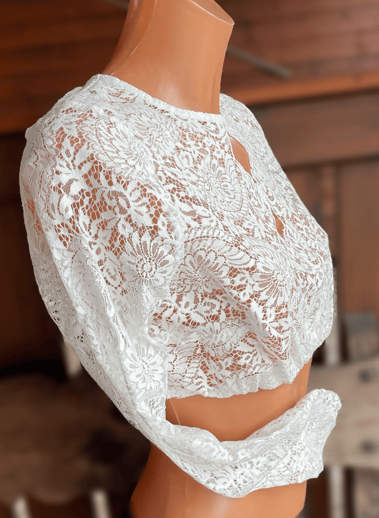 Dirndlbluse Krüger Collections, hochgeschlossen, langarm, Raffaella, ecru Dirndlblusen Krüger