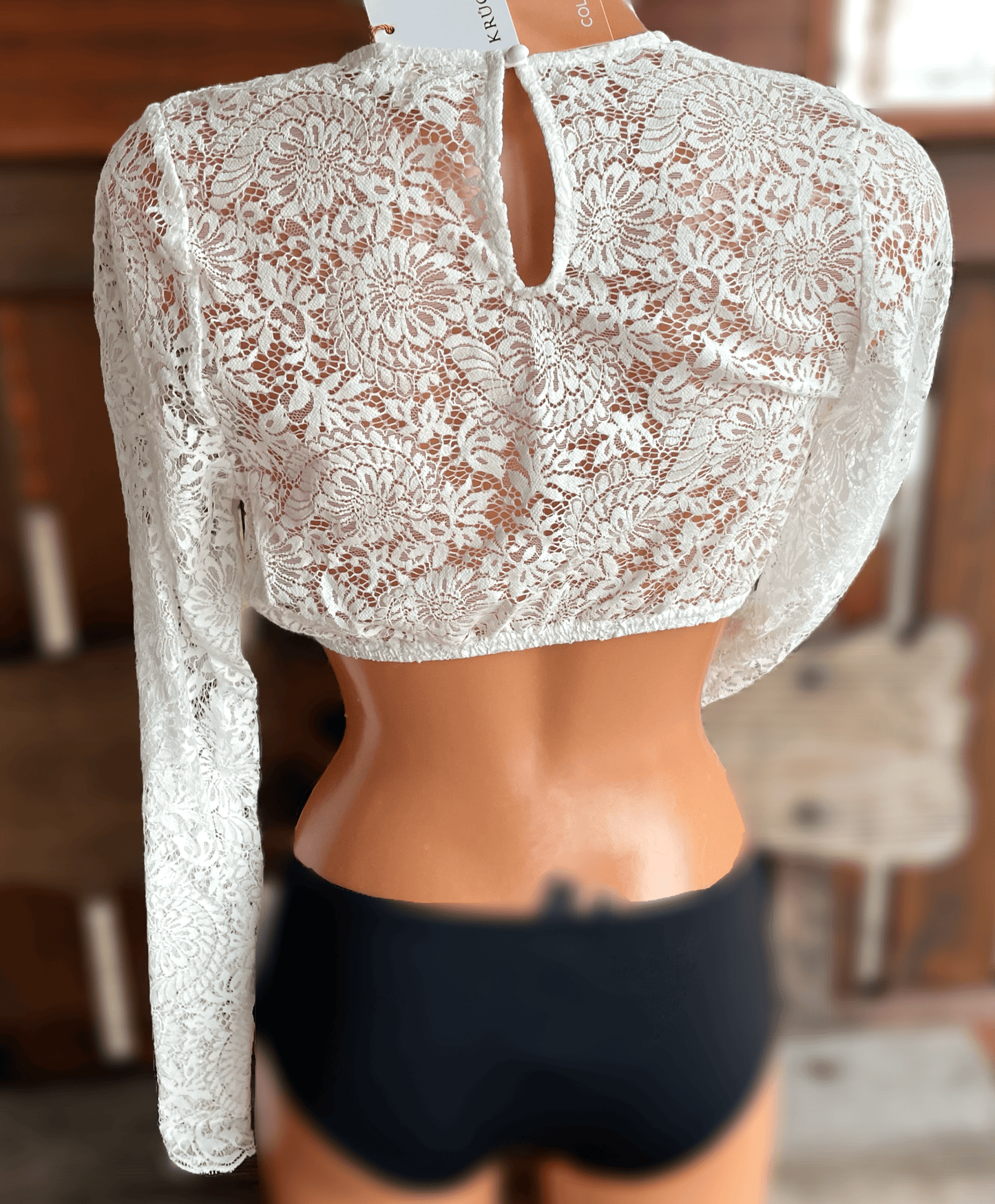 Dirndlbluse Krüger Collections, hochgeschlossen, langarm, Raffaella, ecru Dirndlblusen Krüger