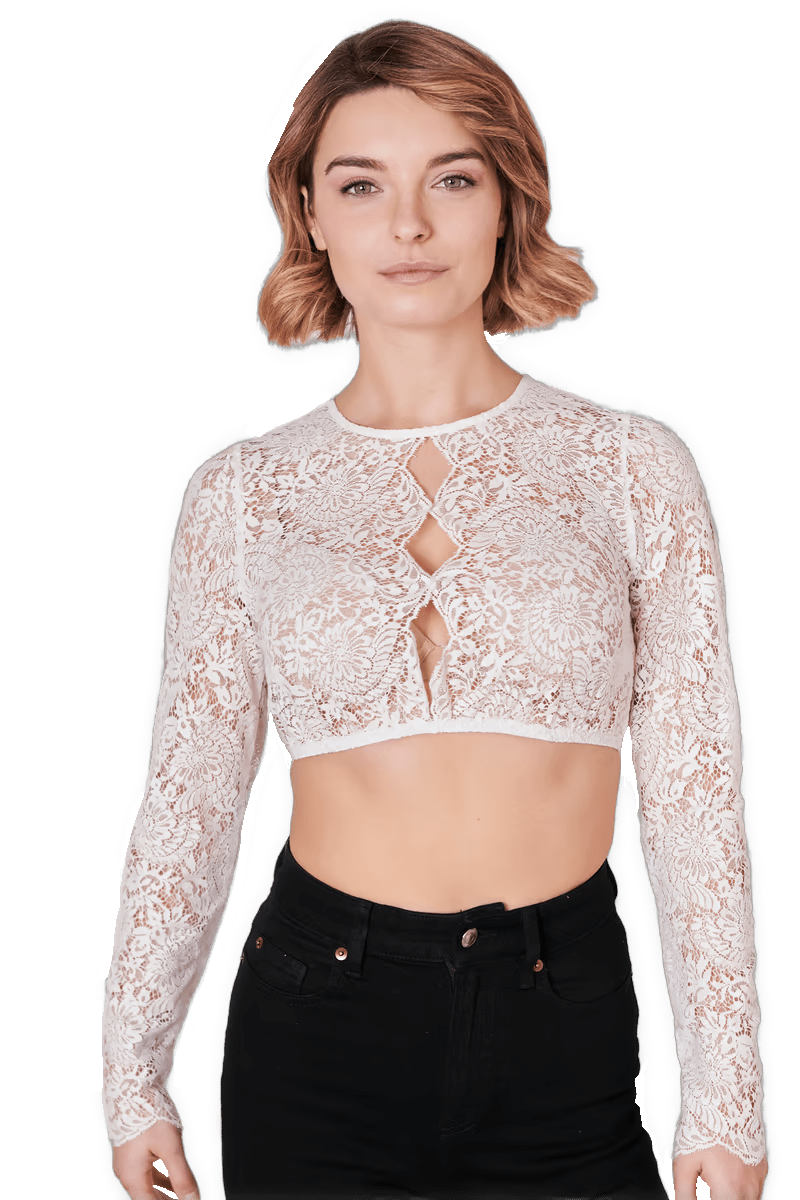 Dirndlbluse Krüger Collections, hochgeschlossen, langarm, Raffaella, ecru Dirndlblusen Krüger