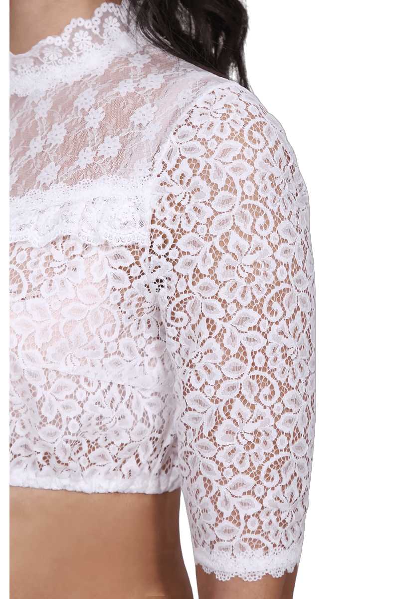 Dirndlbluse Krüger Collections, Ladina, ecru, hochgeschlossen Dirndlblusen Krüger