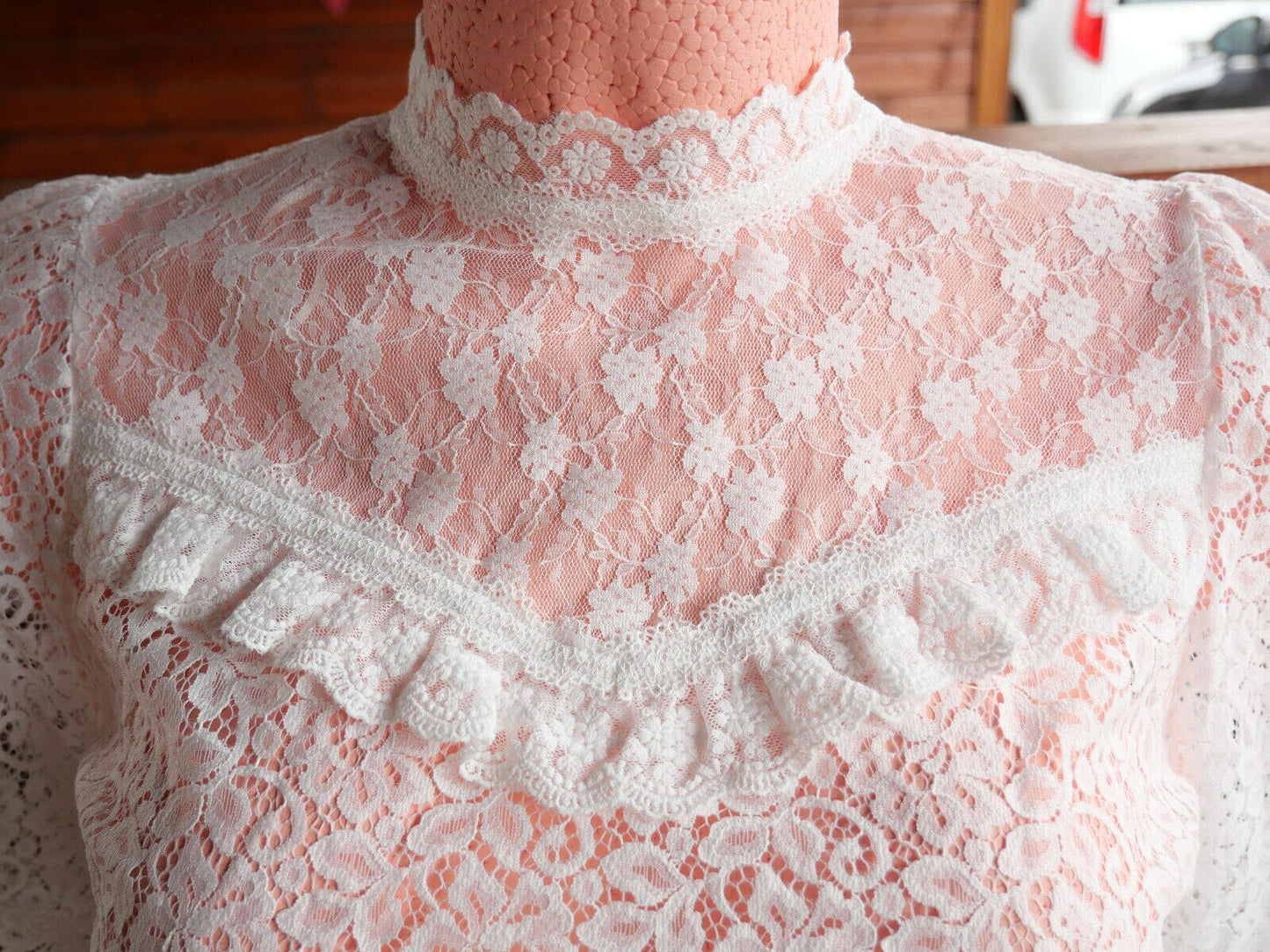 Dirndlbluse Krüger Collections, Ladina, ecru, hochgeschlossen Dirndlblusen Krüger