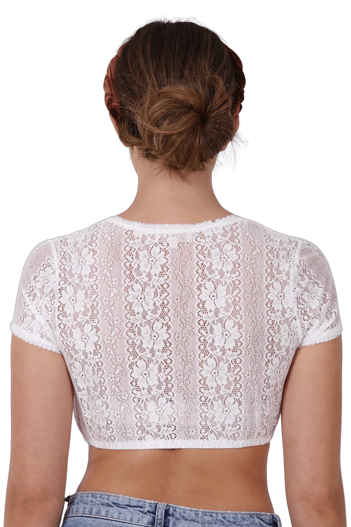 Dirndlbluse Krüger Collections, Nani, ecru, kurzarm, V-Ausschnitt Dirndlblusen Krüger
