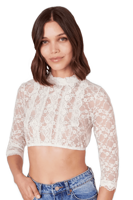 Dirndlbluse Krüger Collections, Simona, ecru, hochgeschlossen Dirndlblusen Krüger