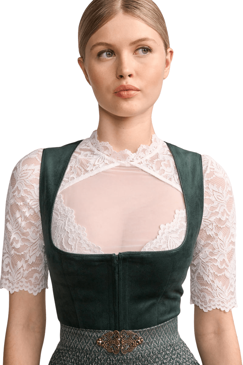 Dirndlbluse Krüger, Jarla, halbarm, Crop Top, ecru, Dirndlblusen Krüger