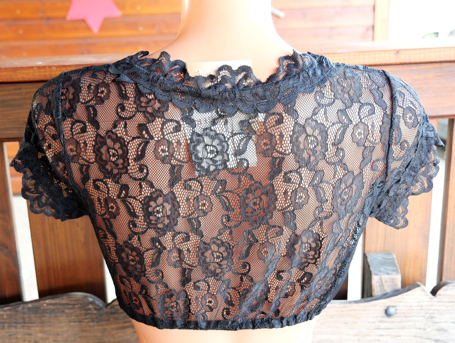 Dirndlbluse Krüger Madl, Carina, schwarz, kurzarm Dirndlblusen Krüger