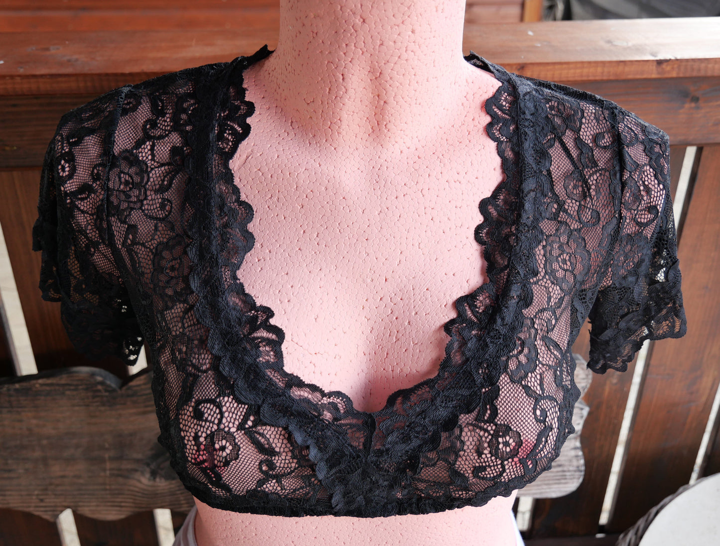 Dirndlbluse Krüger Madl, Cassandra, schwarz, halbarm Dirndlblusen Krüger