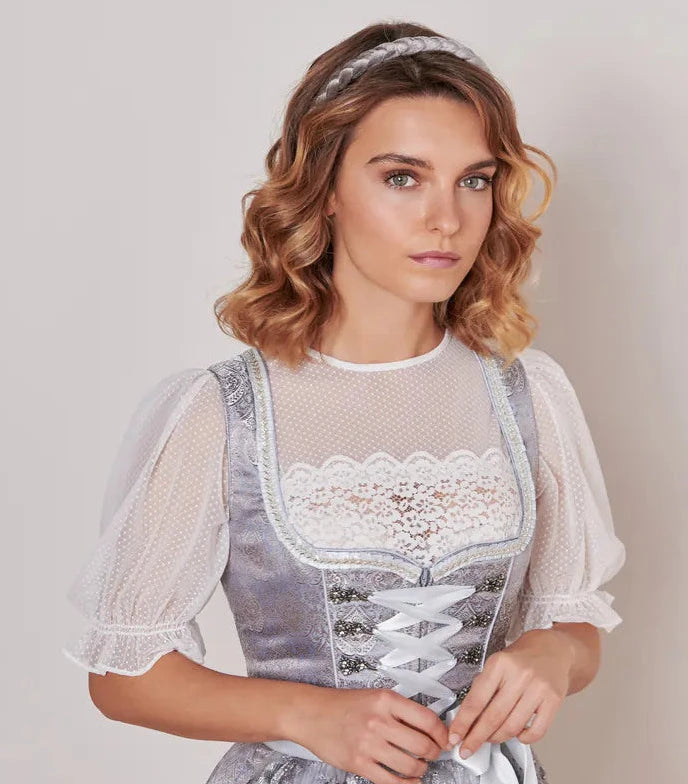Dirndlbluse Krüger Madl, Keona, ecru, hochgeschlossen, Puffärmel Dirndlblusen Krüger