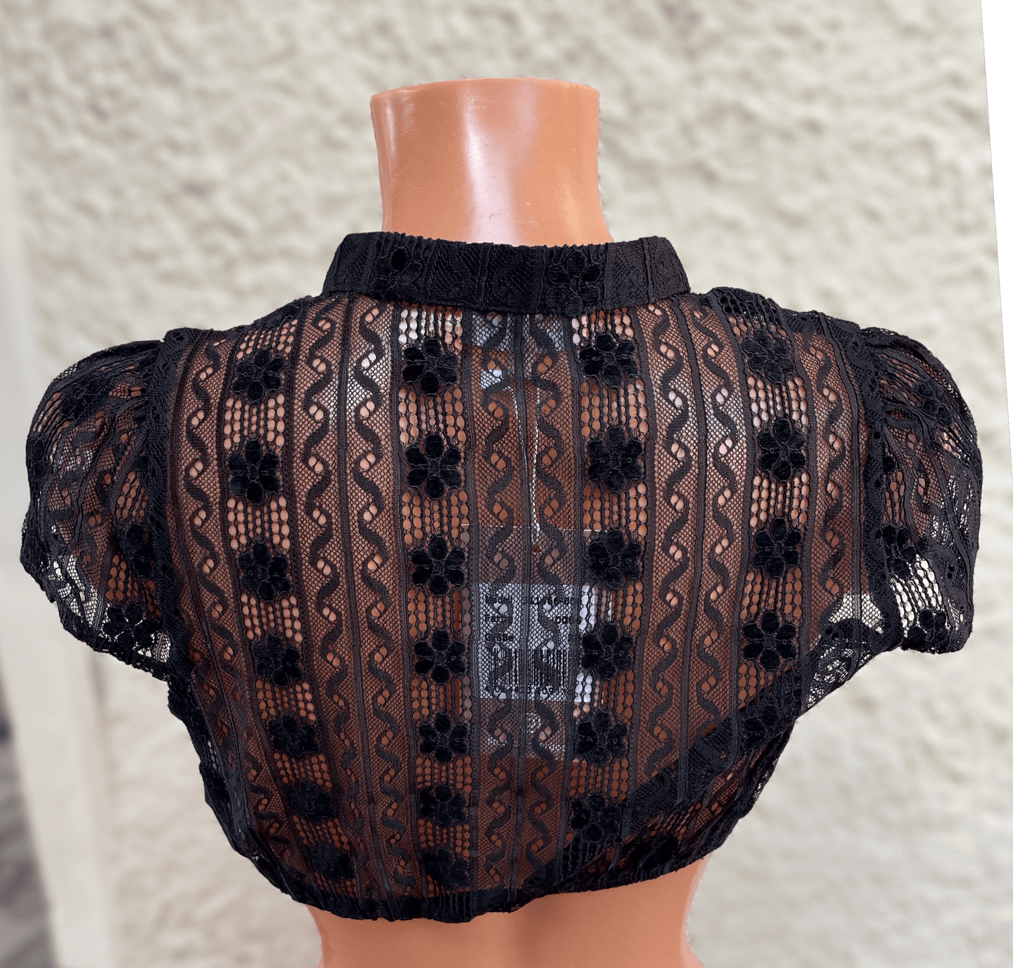 Dirndlbluse Krüger Madl, Lavina, schwarz, hochgeschlossen Dirndlblusen Krüger