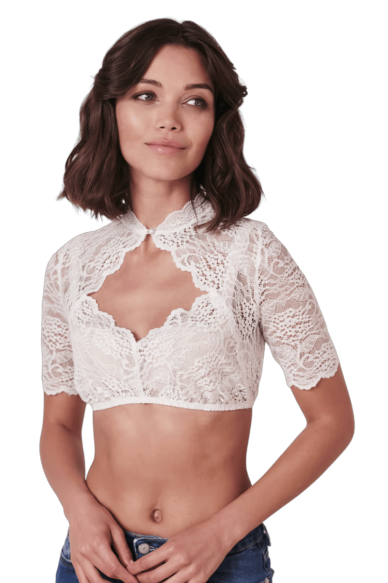 Dirndlbluse Krüger Madl, Sydney, ecru, halbarm Dirndlblusen Krüger