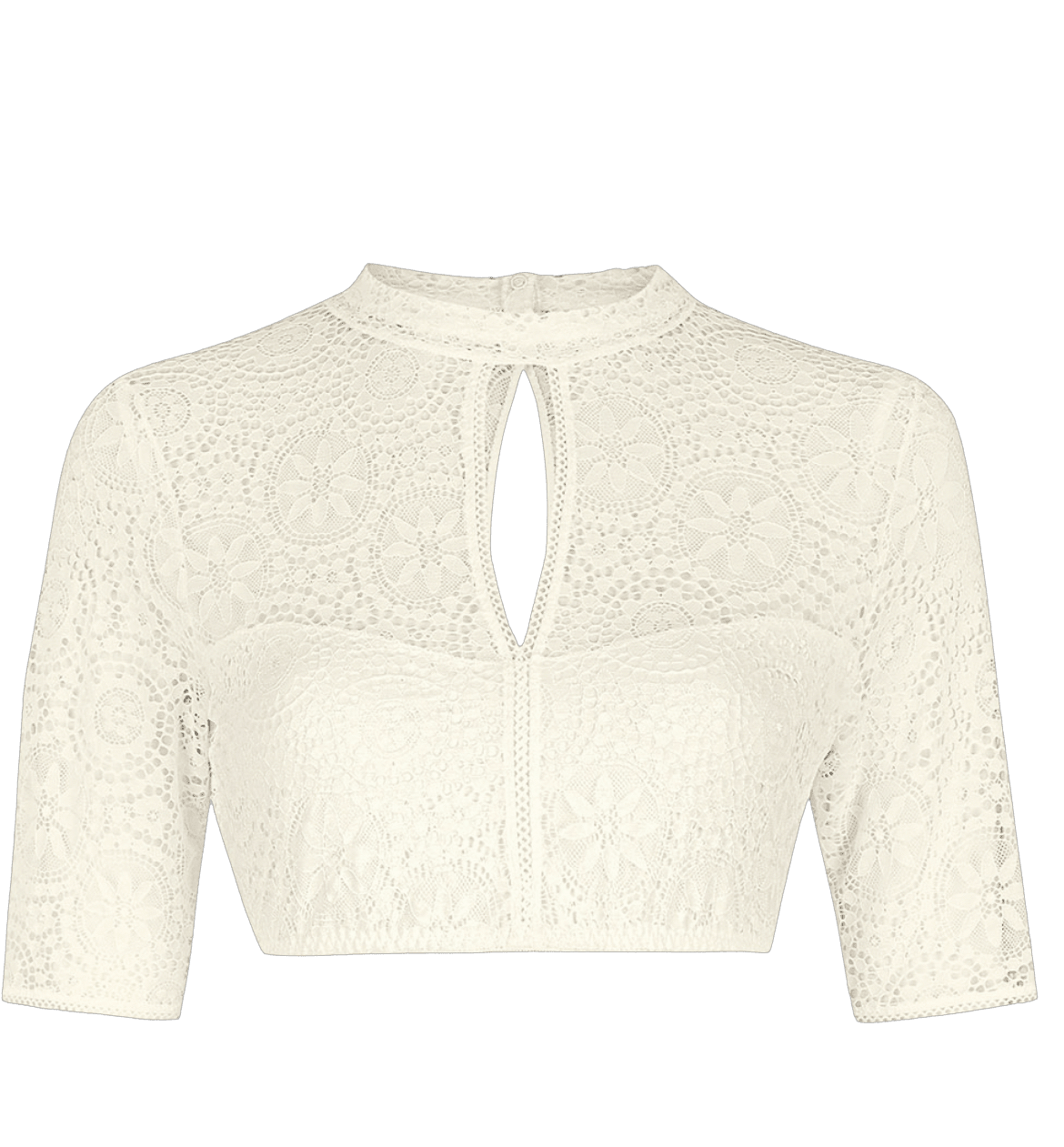 Dirndlbluse Nina von C., champagner, halbarm, Maria, hochgeschlossen Dirndlblusen Nina von C.