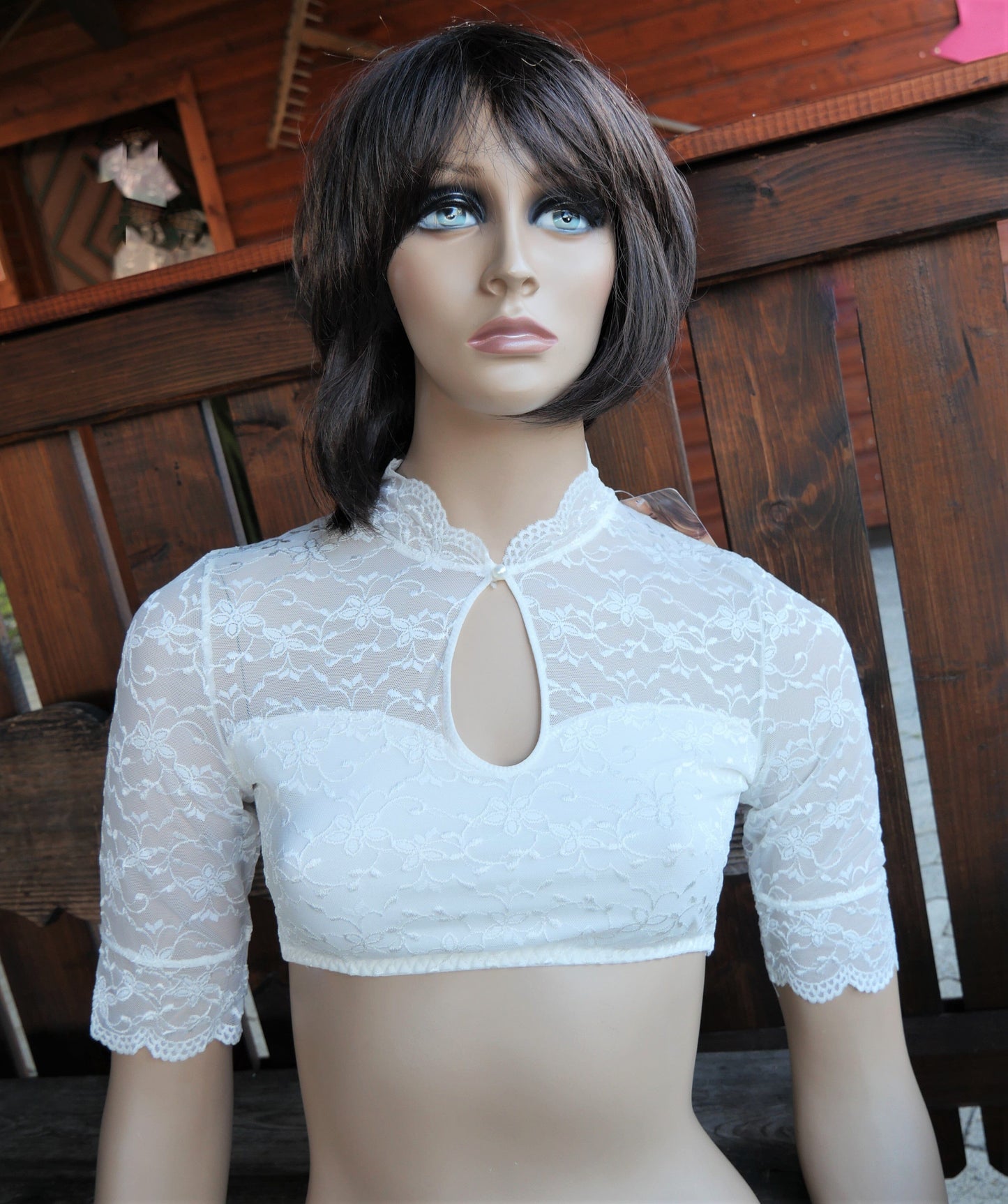Dirndlbluse Nina von C., ecru, hochgeschlossen Dirndlblusen Nina von C.