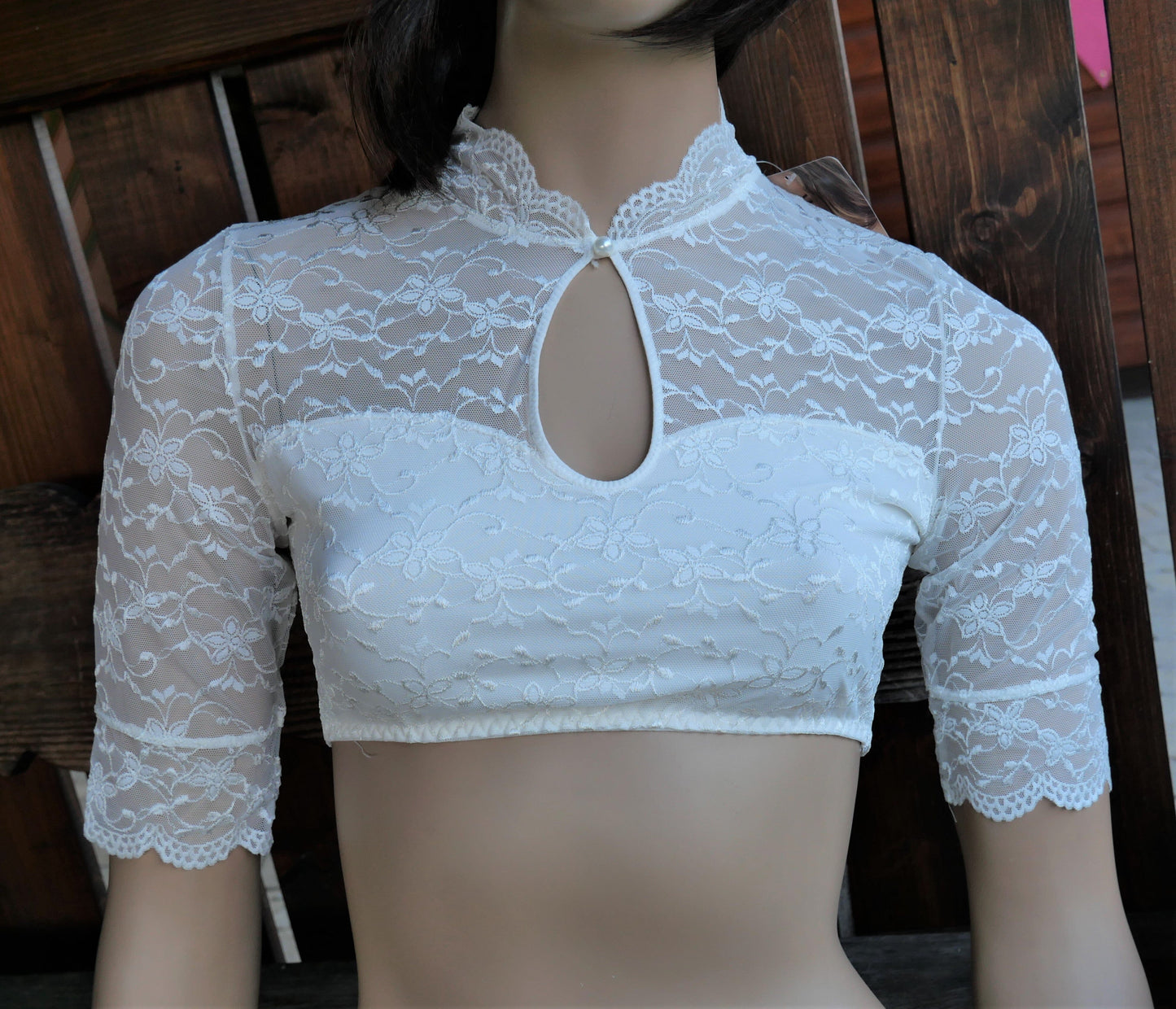 Dirndlbluse Nina von C., ecru, hochgeschlossen Dirndlblusen Nina von C.