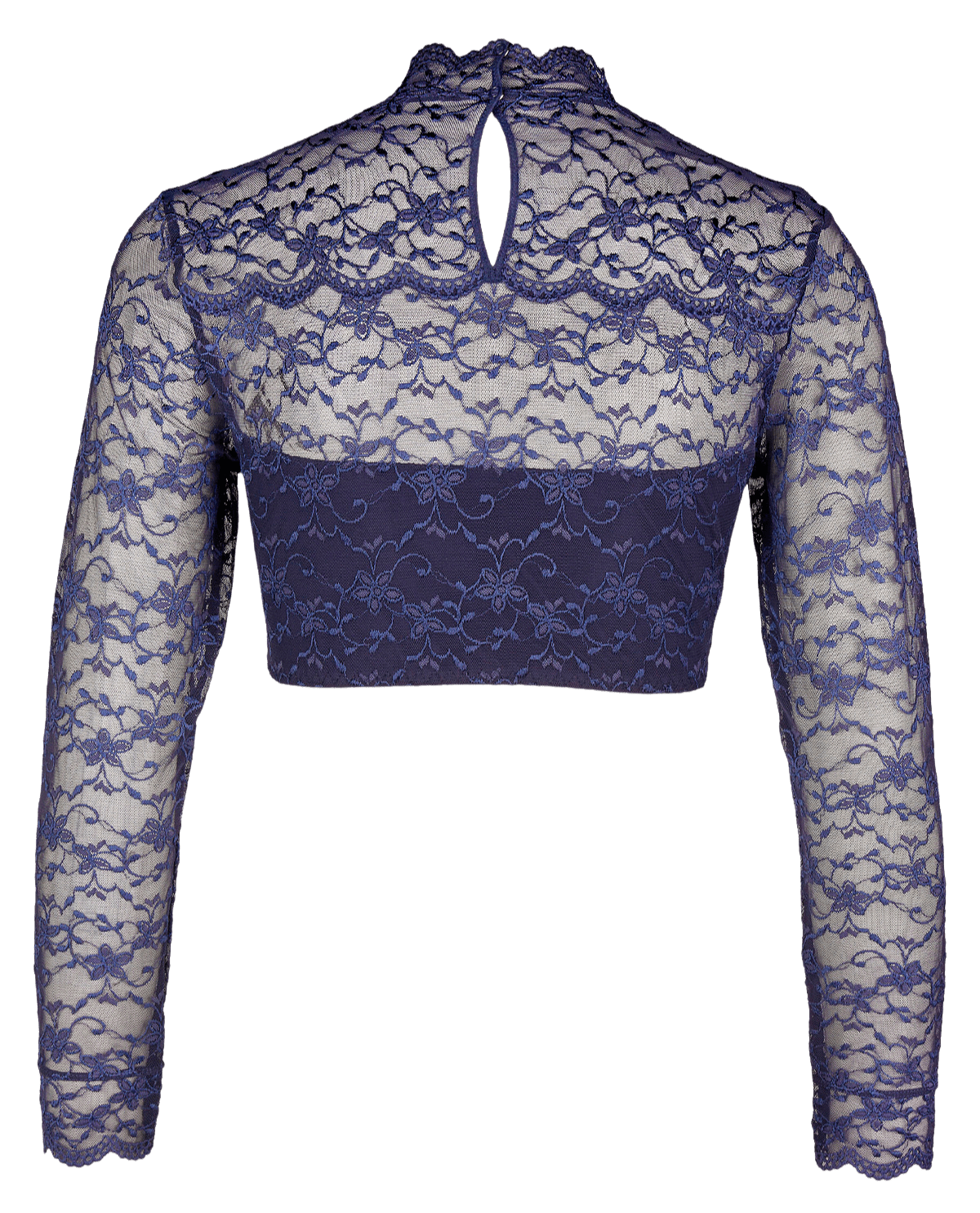 Dirndlbluse Nina von C., Elvira, marine, langarm, hochgeschlossen Dirndlblusen Nina von C.