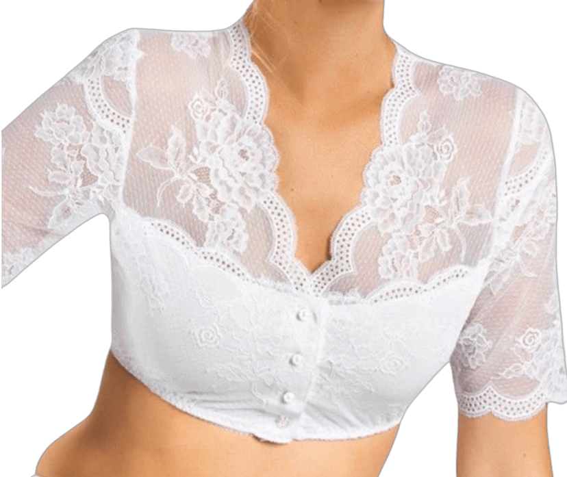 Dirndlbluse Nina von C, Madlen, weiß, Spitze, Knöpfe Dirndlblusen Nina von C.