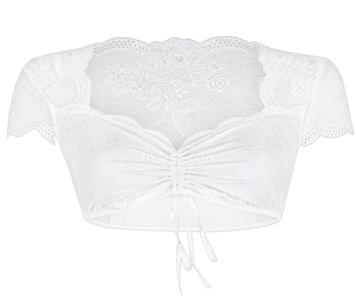 Dirndlbluse Nina von C., Mara, weiß, kurzarm, Blüten Dirndlblusen Nina von C.